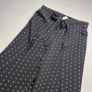 Mimi Chica XS Black Polka Dot Wide Leg Wrap Pants Boho Y2K Tie Waist Split Leg